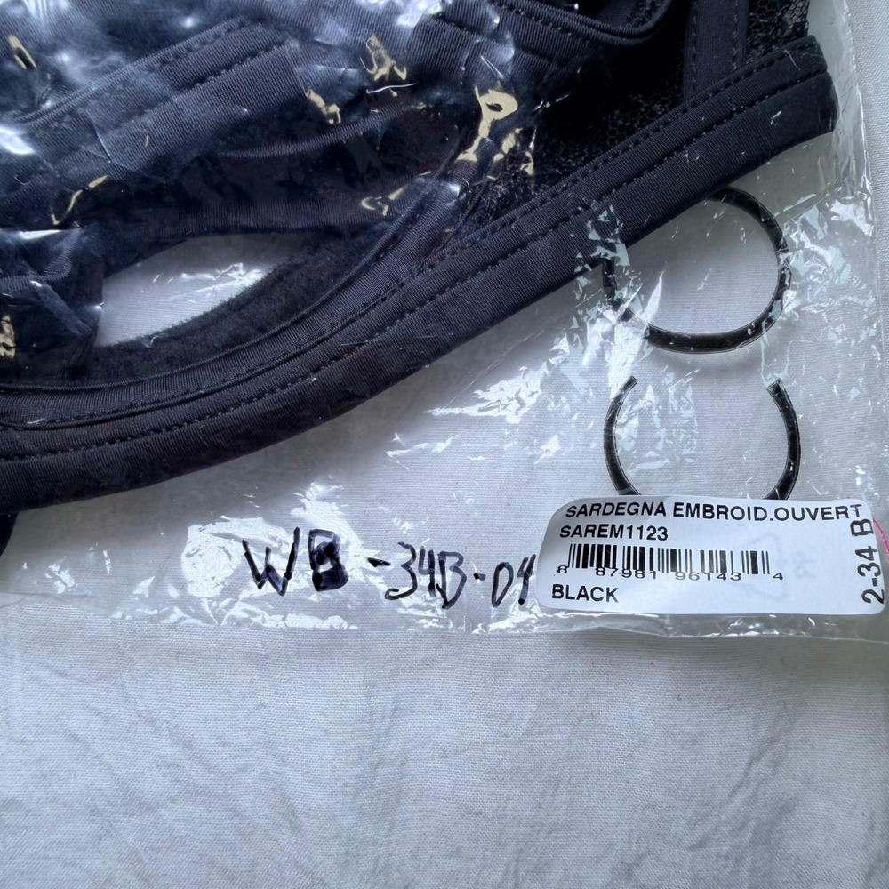 Cosabella Sardegna Embroidered Ouvert Bra Black - Size 34B / NWT - Picture 8 of 9